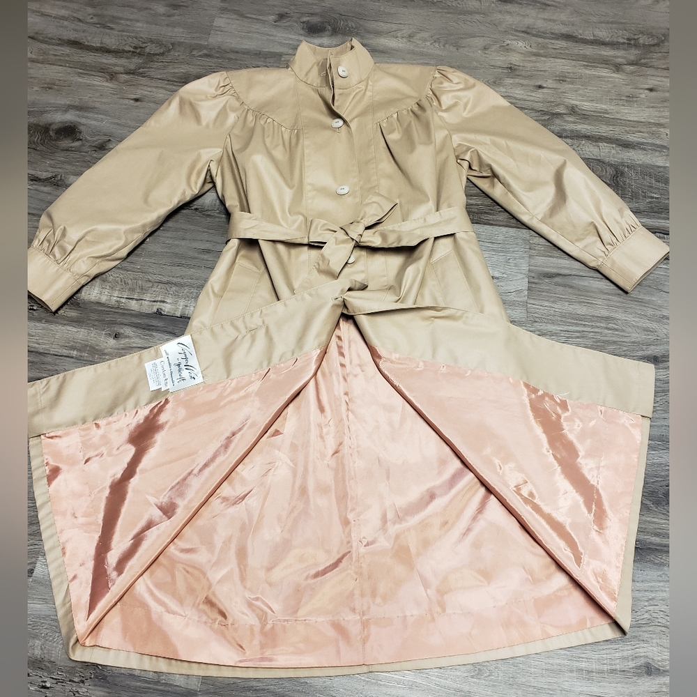 Vintage Youthcraft Voyager‎ West Tan Classic Trench Coat 80s Women's M Button